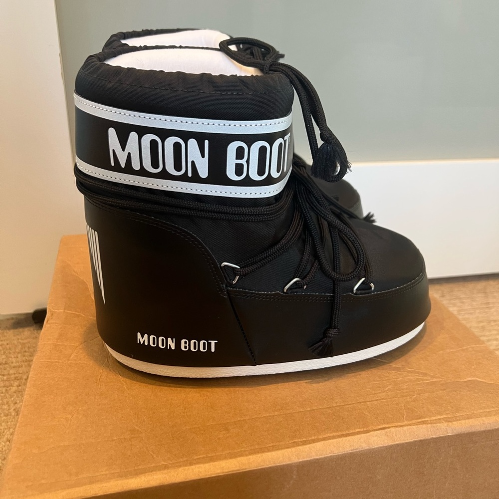 Moon Boot Black and White Winter Boots
